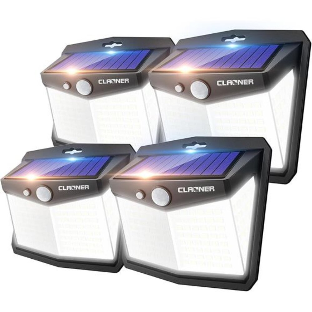 Solar Lights Outdoor Motion Sensor 128 LED Waterproof Security Lights Patio Fenc
